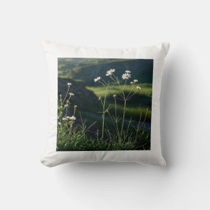 Cojín Decorativo Paisaje natural de la margarita blanca floral
