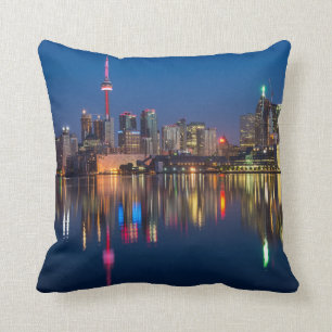Cojín Decorativo Paisaje nocturno de Toronto Canadá