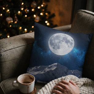 Cojín Decorativo Paisaje nocturno invernal estrellado