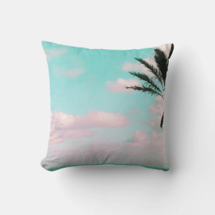 Cojín Decorativo Paisaje playero, vistas al océano, palma