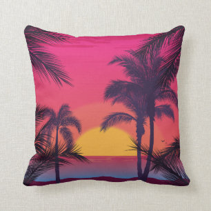 Cojín Decorativo Paisaje romántico con las palmeras