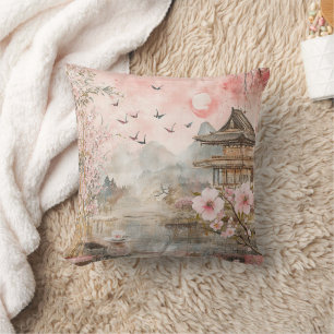 Cojín Decorativo Paisaje Serenidad Flor de Cerezo Rosa (4)