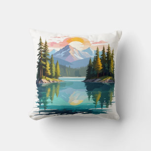 Cojín Decorativo Paisaje Sereno Tranquilo Naturaleza Tranquila Arte