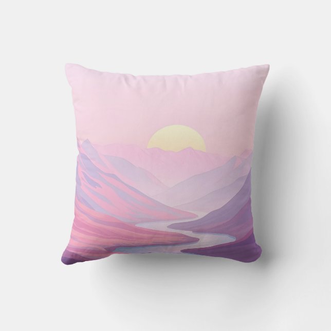 Cojín Decorativo Paisaje soñador en Pastel Hues (Reverso)