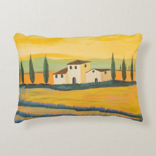 Cojín Decorativo Paisaje toscano, pintor privado, dolor acrílico