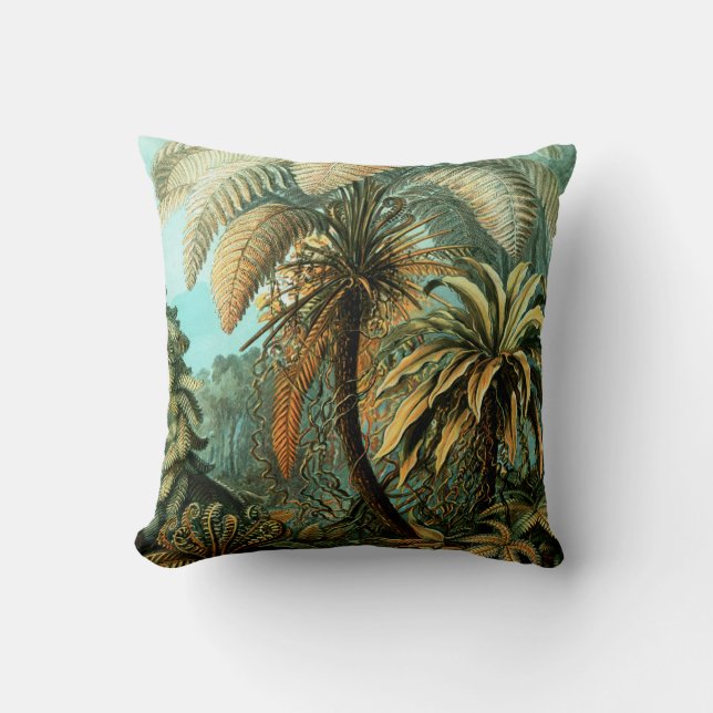 Cojín Decorativo Paisaje tropical con palmera (Anverso)