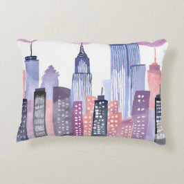 Cojín Decorativo Paisaje urbano al acuarela