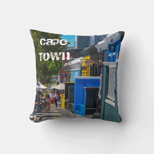 Cojín Decorativo Paisaje urbano de Ciudad del Cabo Calle Bree Sudáf (Anverso)