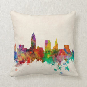 Cojín Decorativo Paisaje urbano del horizonte de Cleveland Ohio