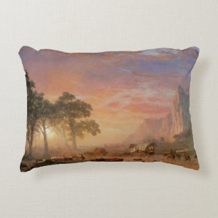 Cojín Decorativo Paisaje vintage, Oregon Trail de Bierstadt