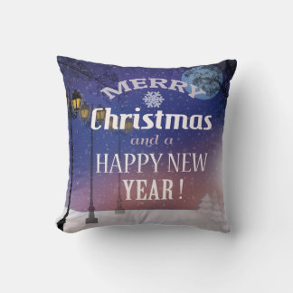 Cojín decorativo paisajístico de navidad nevada