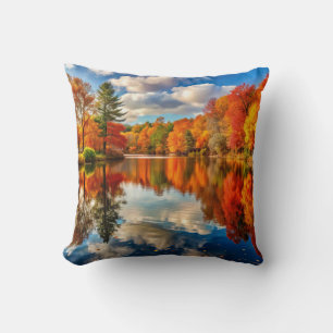 Cojín decorativo paisajístico de otoño