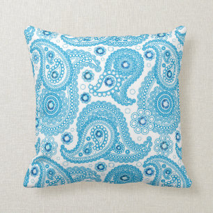 Cojín Decorativo Paisley Azul Con Diamantes