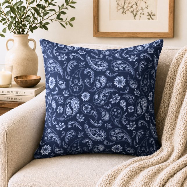 Cojín Decorativo Paisley Azul Oscuro (Subido por el creador)