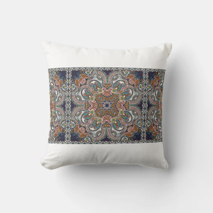 Cojín Decorativo Paisley bandanna floral ornamental tradicional. Yo