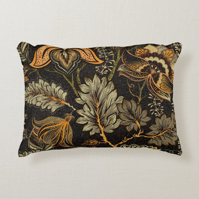 Cojín Decorativo Paisley floral india, patrón étnico sin fisuras. (Anverso)