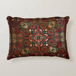 Cojín Decorativo Paisley floral ornamental tradicional grunge de ba