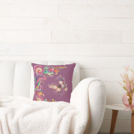 Cojín Decorativo Paisley floral y mariposa