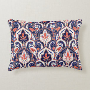 Cojín Decorativo Paisley india: Medallón floral sin mar.