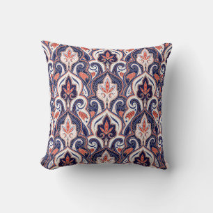 Cojín Decorativo Paisley india: Medallón floral sin mar.