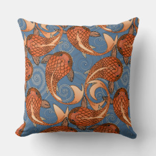 Cojín Decorativo paisley pescado mezclilla