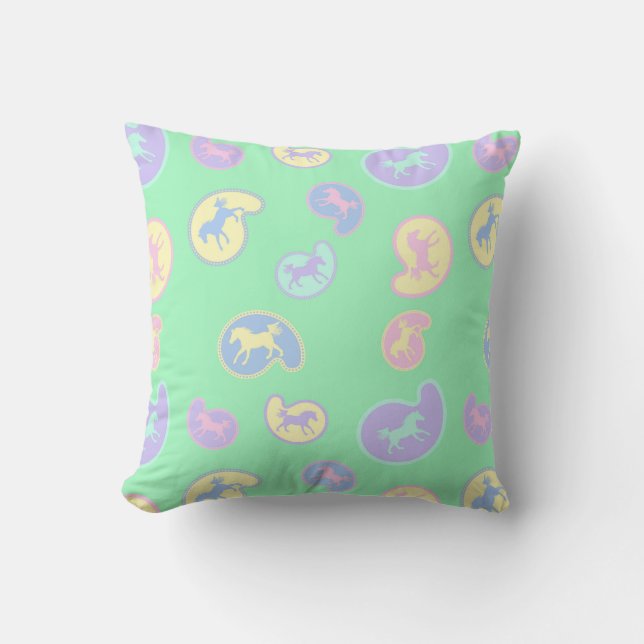 Cojín Decorativo Paisley Ponies (Anverso)