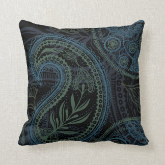 Cojín Decorativo Paisley romántica de la turquesa, azul y verde