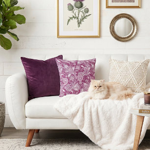 Cojín Decorativo Paisley rosa y blanco