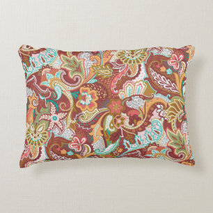 Cojín Decorativo Paisley sin soldadura: elegante patrón de fondo.