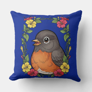 Cojín Decorativo Pájaro adorable de Connecticut con Mirabilis