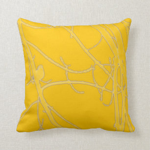 Cojín Decorativo Pájaro amarillo brillante en ramas