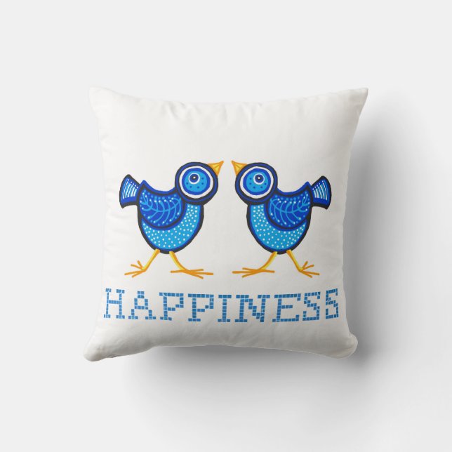 Cojín Decorativo Pájaro azul de la felicidad (Reverso)