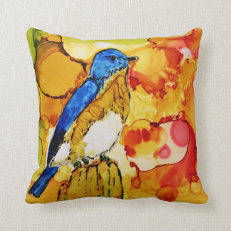 Cojín Decorativo Pájaro azul en otoño