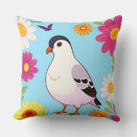 Pájaro Colorido en Rama enmarcado con Flores