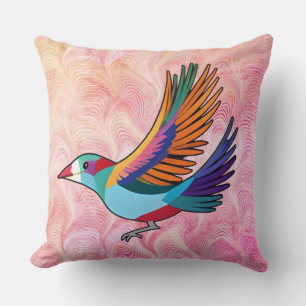 Cojín Decorativo Pájaro colorido sobre fondo suave