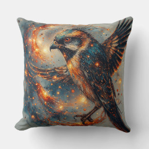 Cojín Decorativo Pájaro con Colores Ígneos y Contraste Intenso