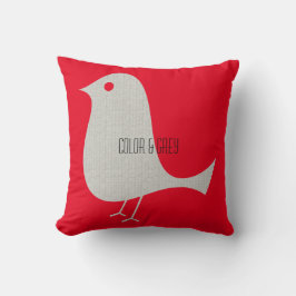 Cojín Decorativo Pájaro con textura gris bonito