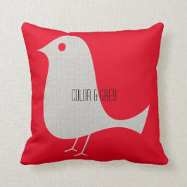 Cojín Decorativo Pájaro con textura gris bonito
