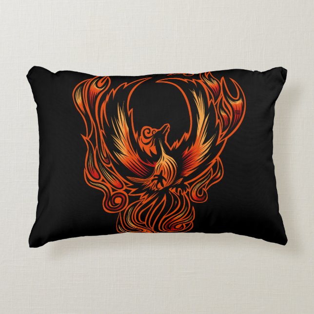 Cojín Decorativo Pájaro De Fuego (Anverso)