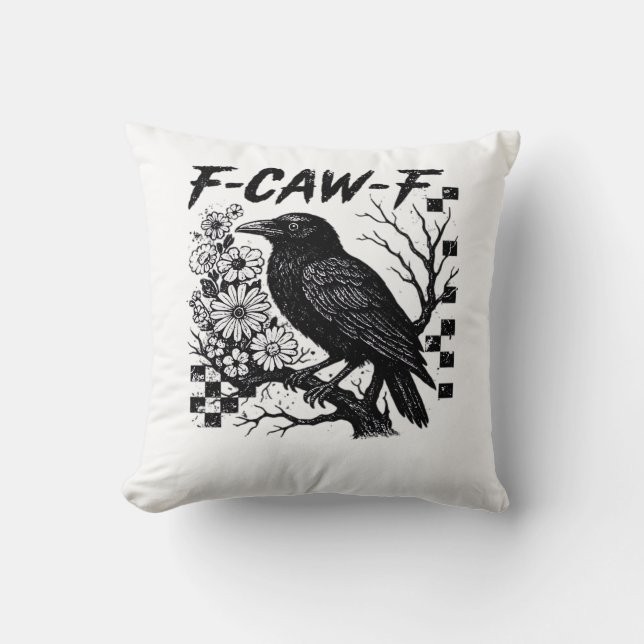 Cojín Decorativo Pájaro de Halloween F-Caw-F (Anverso)