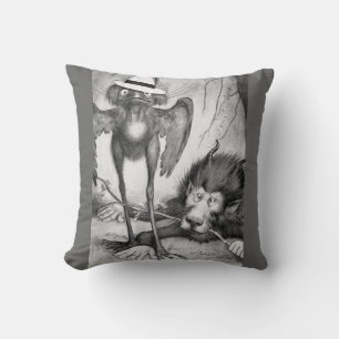Cojín Decorativo Pájaro de Jubjub y la escotilla de Bandersnatch