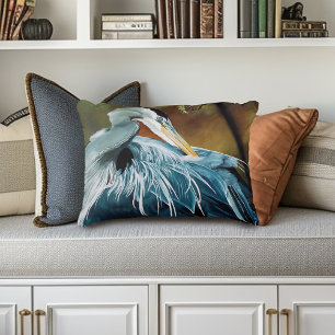 Cojín Decorativo Pájaro de la garza azul