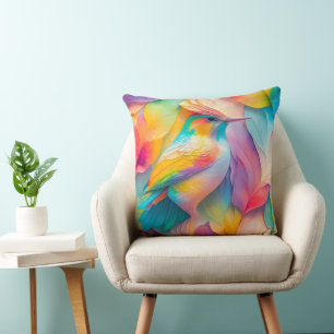 Cojín Decorativo Pájaro de seda de aves de fantasía