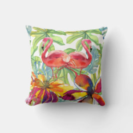 Cojín Decorativo Pájaro Flamingo Tropical Rosa