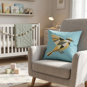 Cojín Decorativo Pájaro geométrico moderno inspirado en la naturale