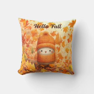 Cojín Decorativo Pájaro lindo de otoño vestido para otoño