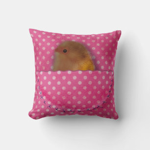 Cojín Decorativo Pájaro lindo en el diseño de bolsillo rosa