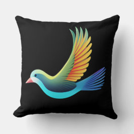 Cojín Decorativo Pájaro lindo en fondo negro
