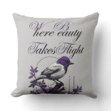 Pájaro magnífico sobre hojas moradas | Imprimir ar