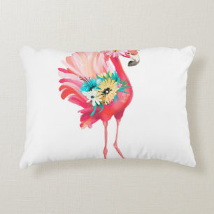 Cojín Decorativo Pájaro mexicano de flamingo rosa lindo y hermoso c
